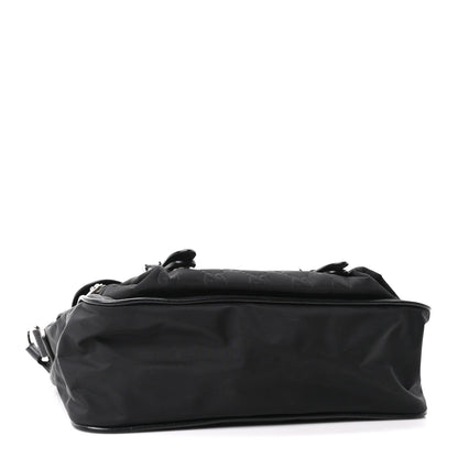 Nylon Flap Shoulder Bag - Black