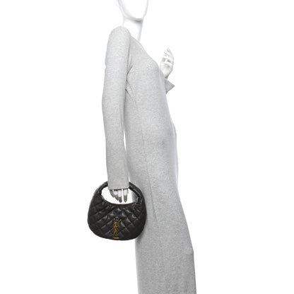 Quilted Lambskin Handbag - Grey