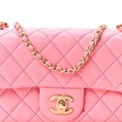 Mini Quilted Lambskin Flap Shoulder Bag - Tan