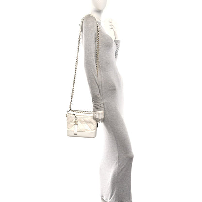 Small Quilted Calfskin Hobo Bag - White