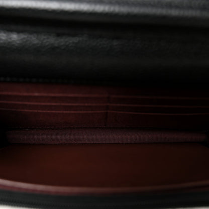 Quilted Caviar Wallet Bag - Black