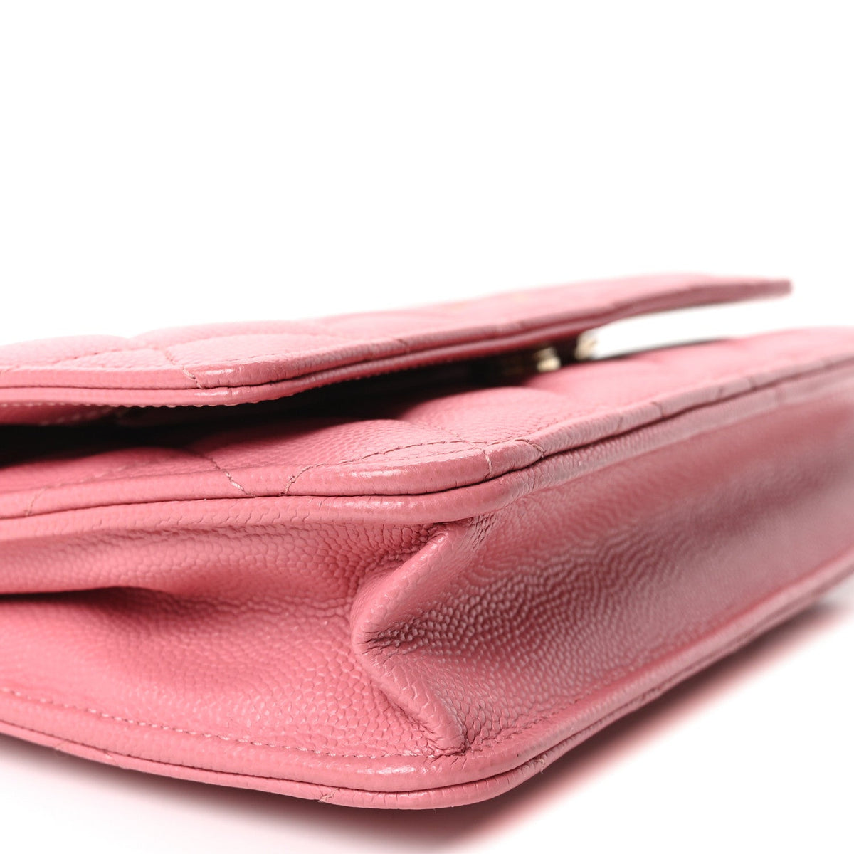 Quilted Caviar Wallet Bag - Pink