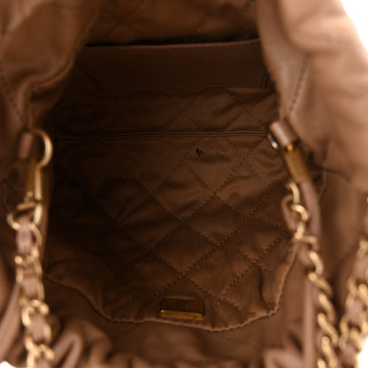 Mini Quilted Calfskin Handbag - Beige