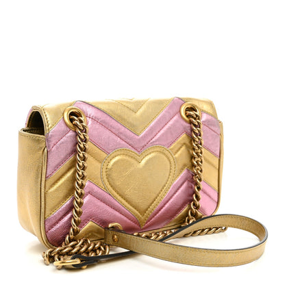 Mini Calfskin Shoulder Bag - Gold