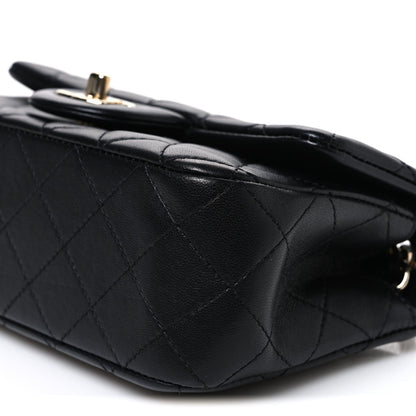 Mini Quilted Lambskin Flap Shoulder Bag - Tan