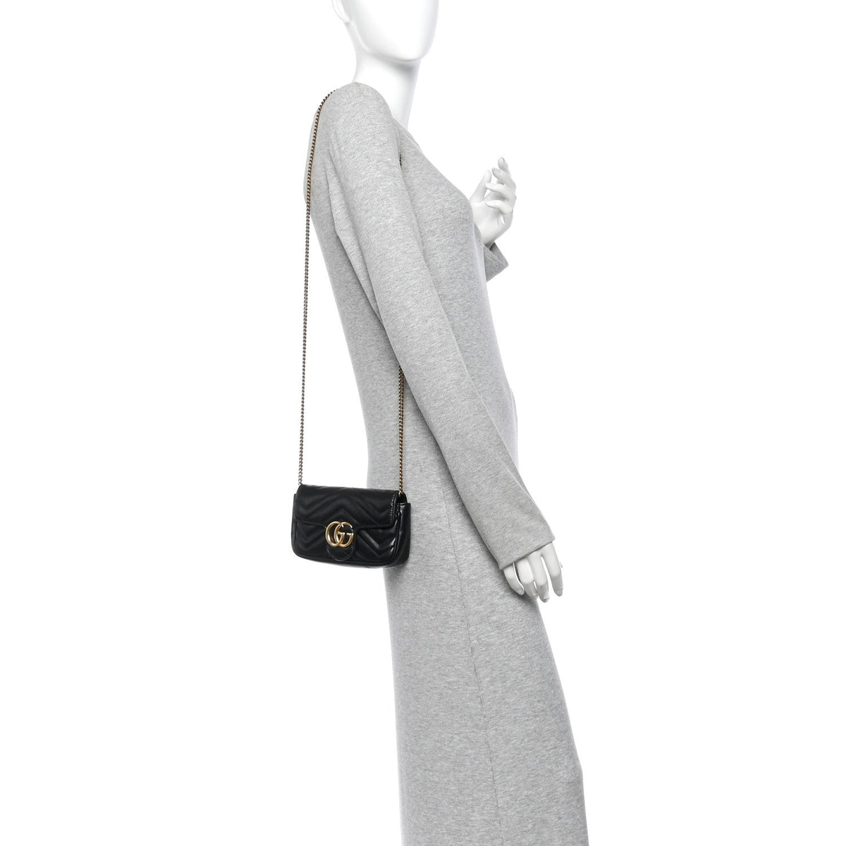 Mini Calfskin Shoulder Bag - Black