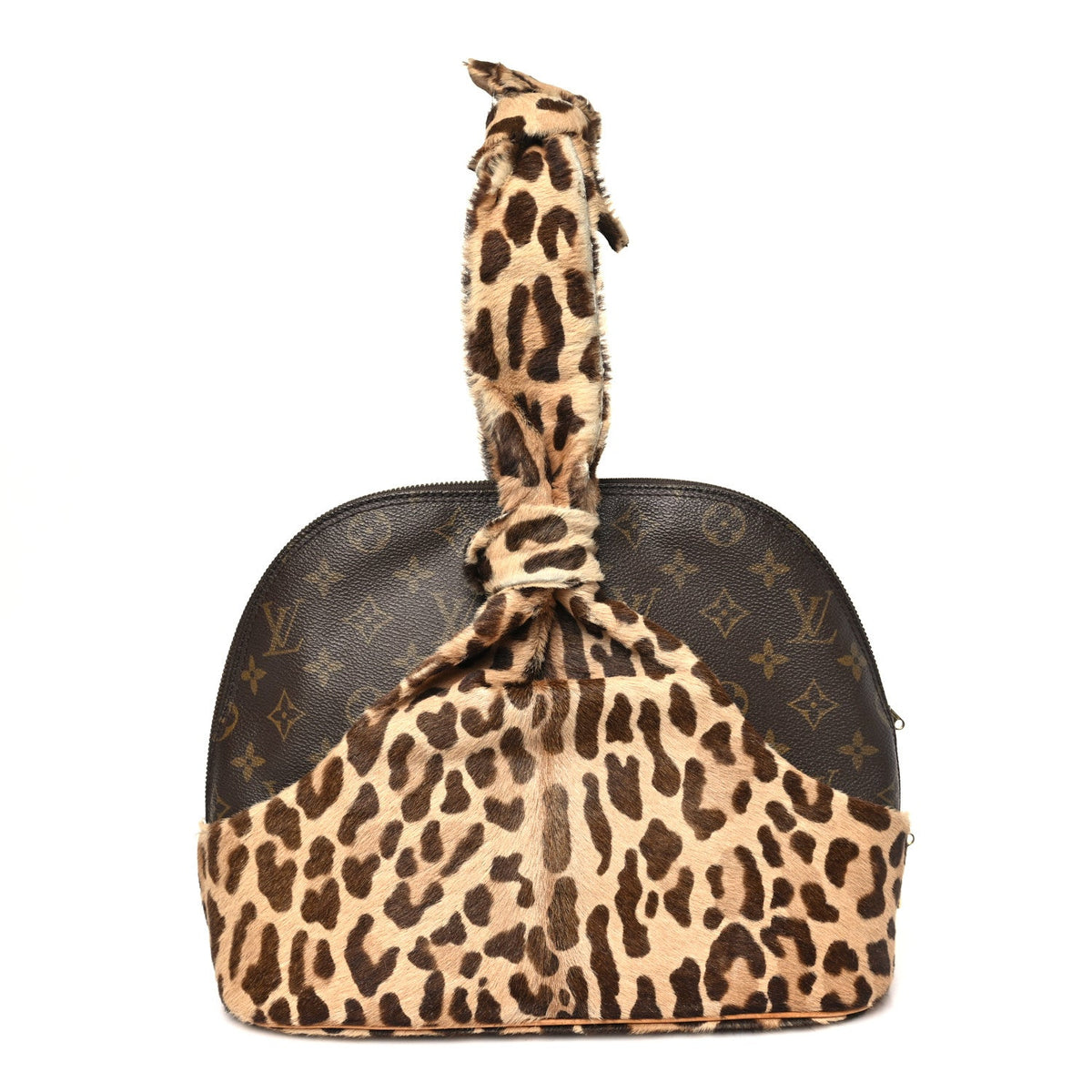 Monogram Azzedine Alaia Leopard Alma Handbag
