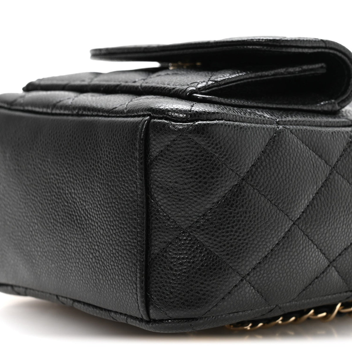 Mini Quilted Caviar Backpack - Black