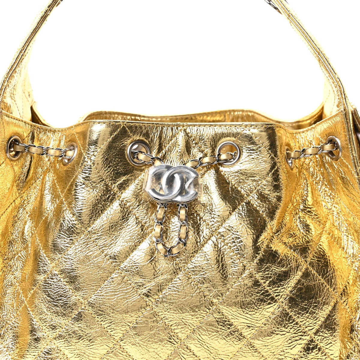 Small Quilted Calfskin Handbag - Gold