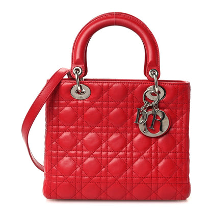 Medium Lambskin Handbag - Red