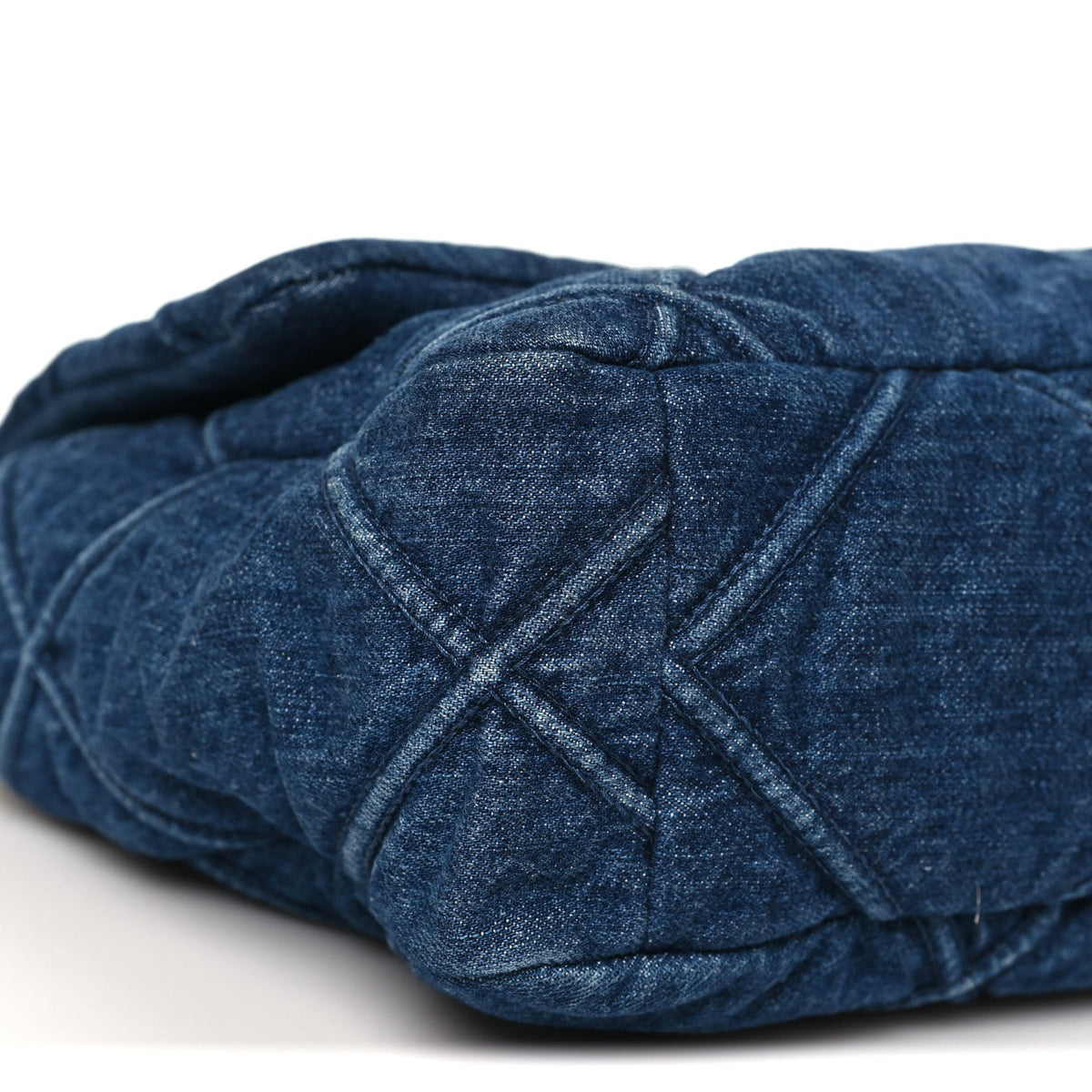 Large Quilted Flap Shoulder Bag - Blue