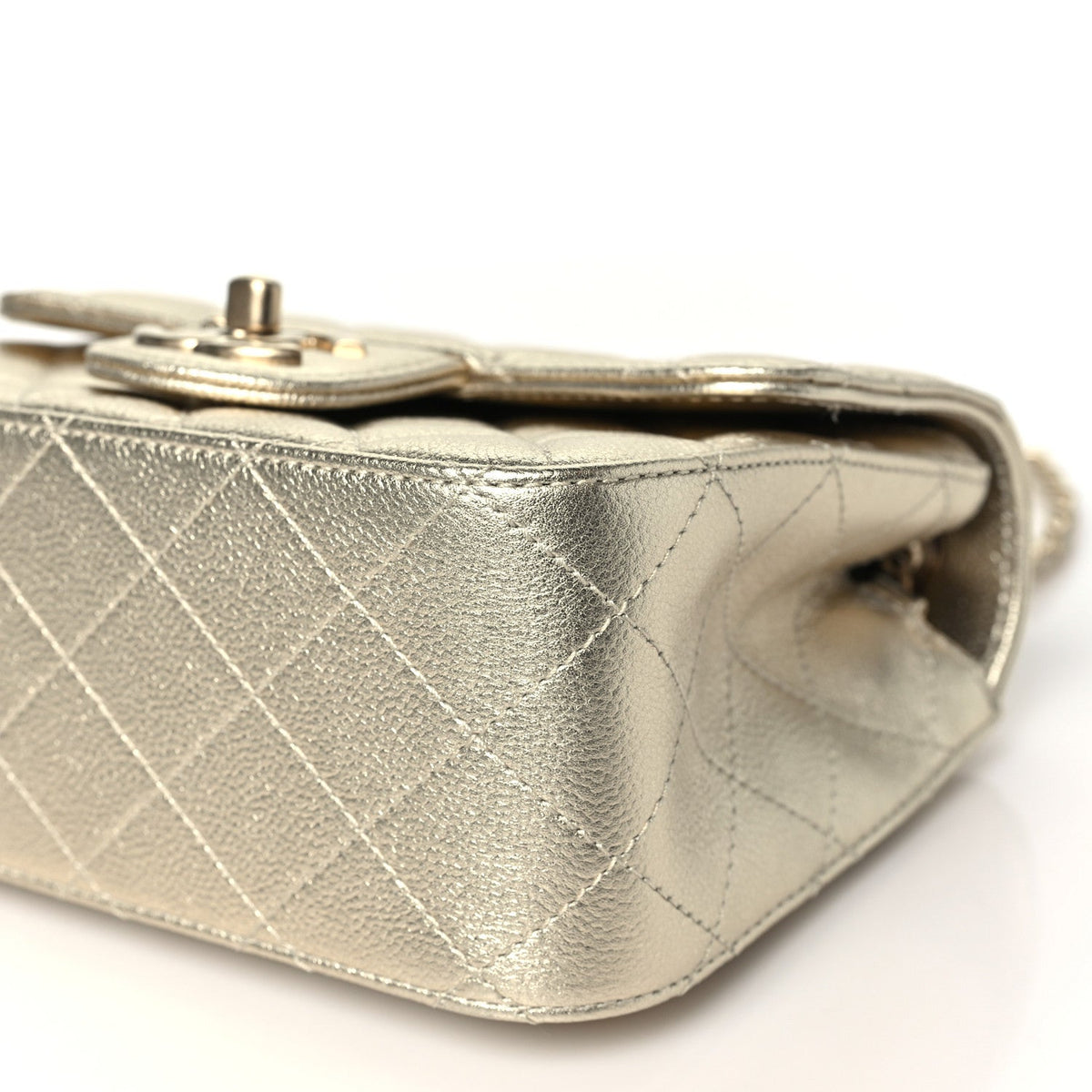 Mini Quilted Caviar Flap Shoulder Bag - Gold