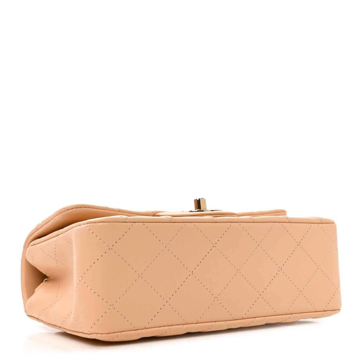 Mini Quilted Lambskin Flap Shoulder Bag - Tan