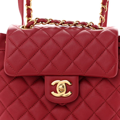 Mini Quilted Calfskin Backpack - Red