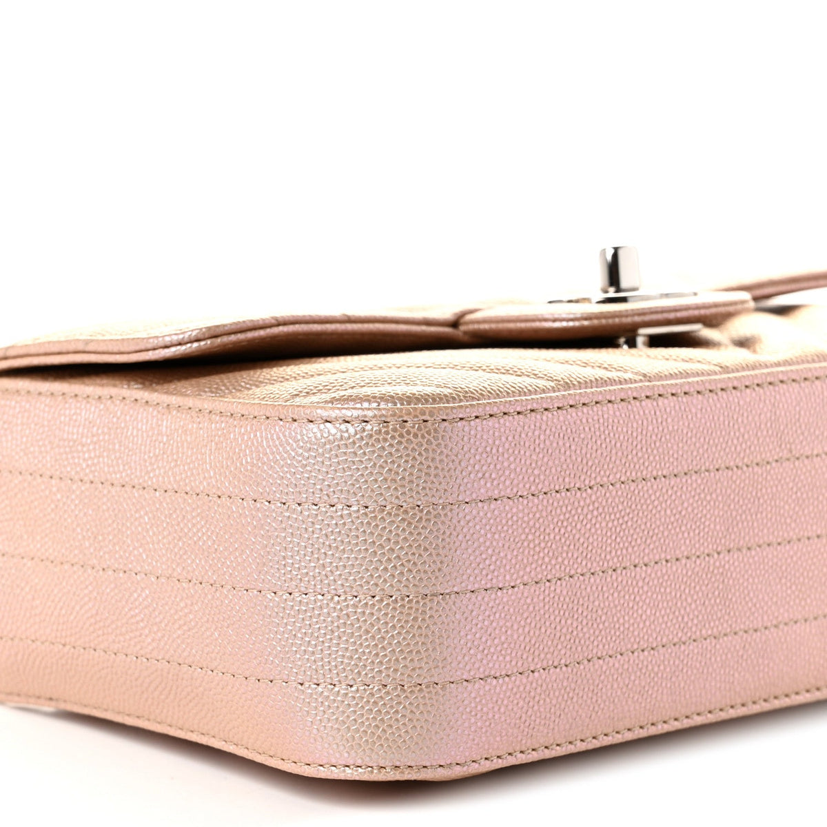 Mini Quilted Caviar Flap Shoulder Bag - Tan