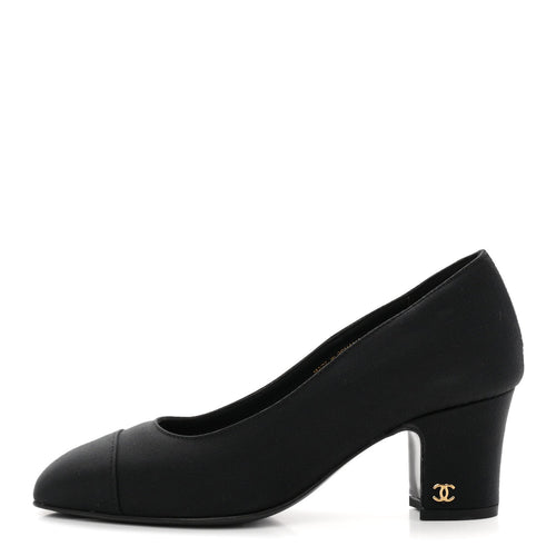 Grosgrain Cap Toe Uniform Pumps Black