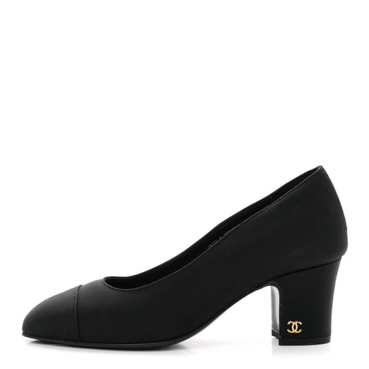 Grosgrain Cap Toe Uniform Pumps Black