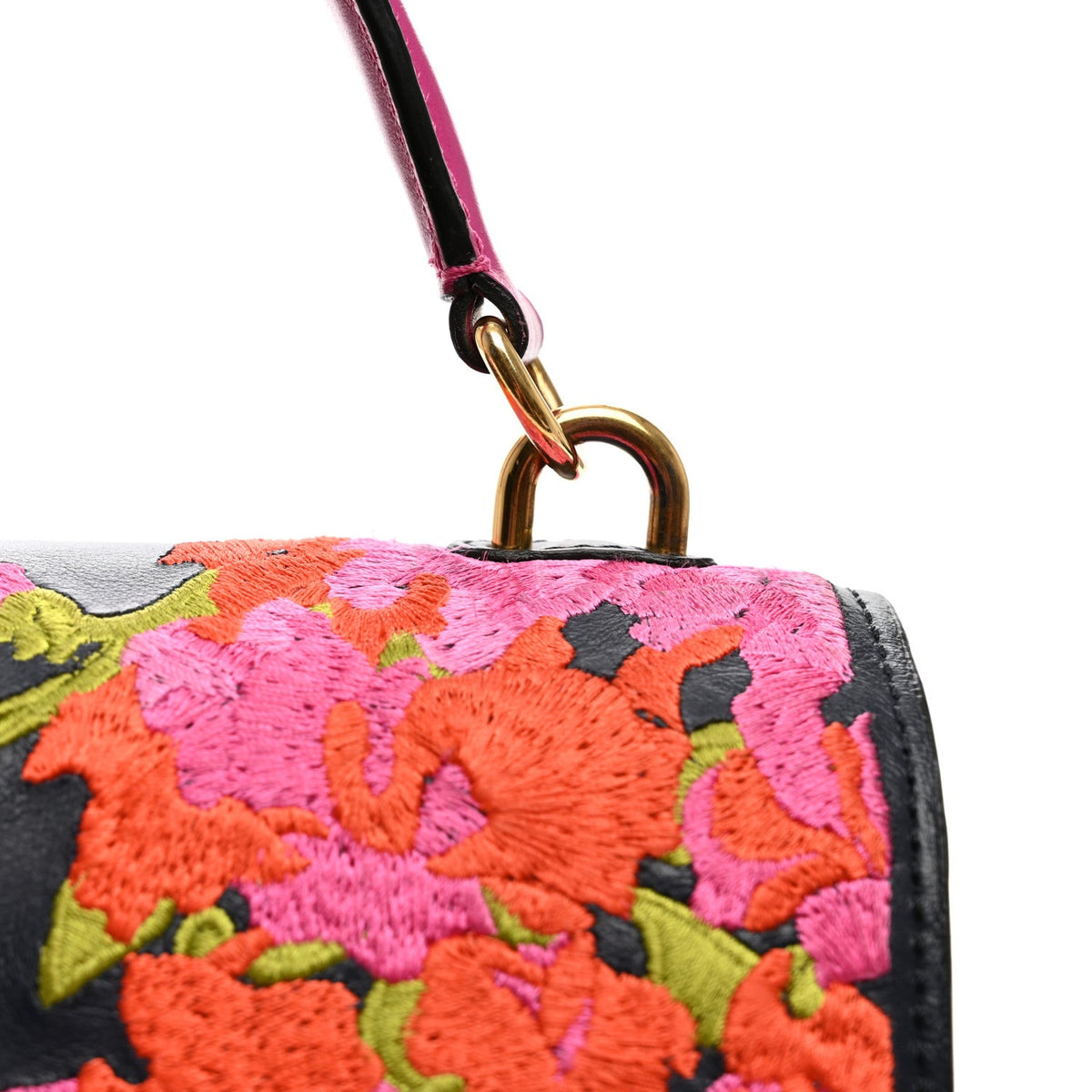 Calfskin Satchel Bag - Red