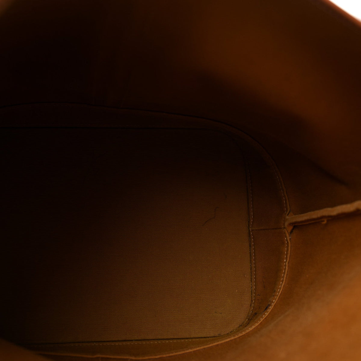 Medium Calfskin Canvas Bucket Bag - Tan