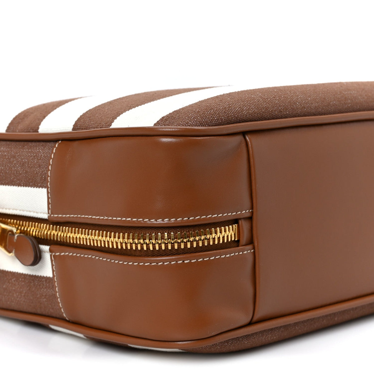 Large Calfskin Canvas Handbag - Natural