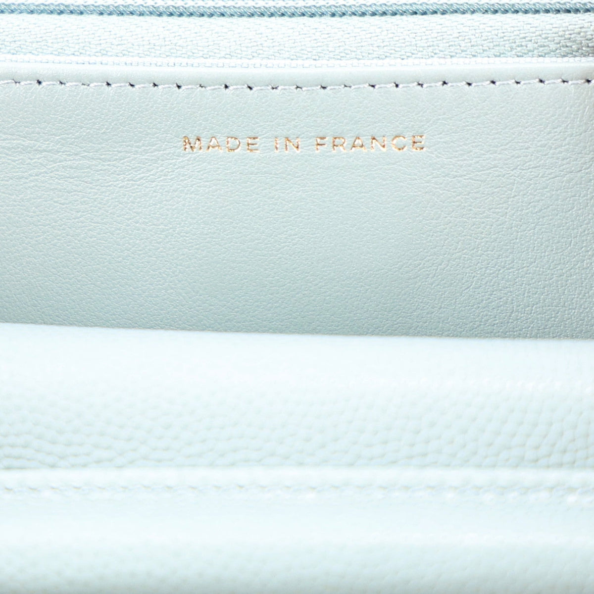 Quilted Caviar Wallet Bag - Grey