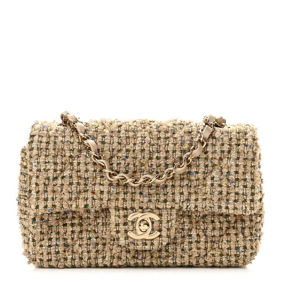 Mini Quilted Flap Shoulder Bag - Tan