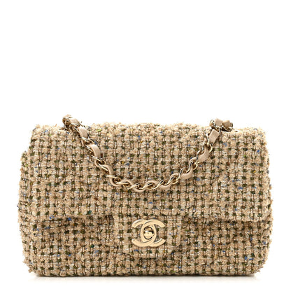 Mini Quilted Flap Shoulder Bag - Tan