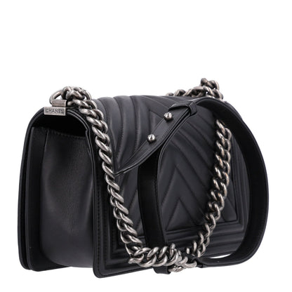 Medium Quilted Lambskin Flap Shoulder Bag - Black