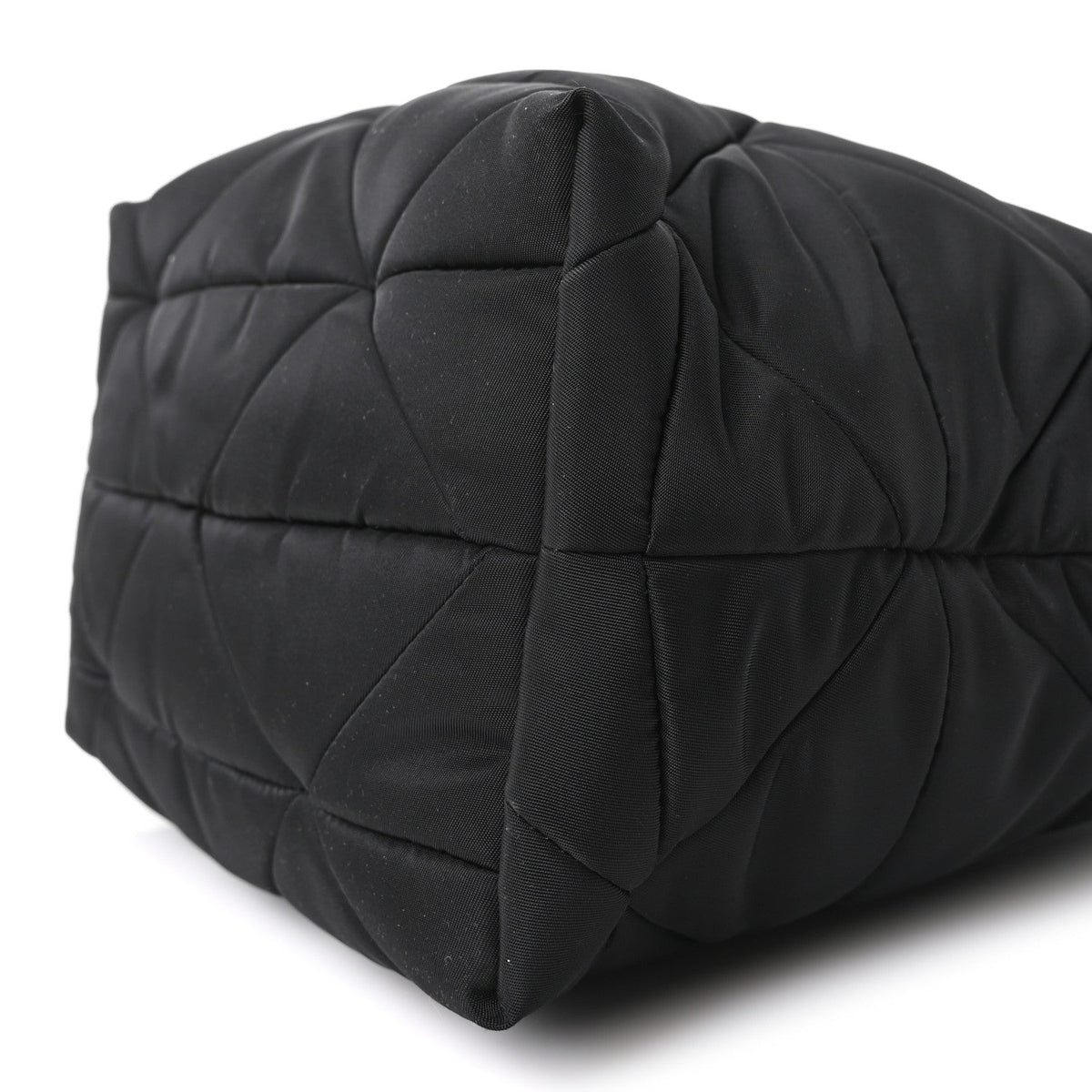 Quilted Nylon Tote Bag - Black