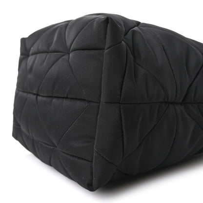 Quilted Nylon Tote Bag - Black