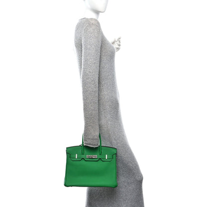 Taurillon Clemence Birkin 30 Menthe Handbag