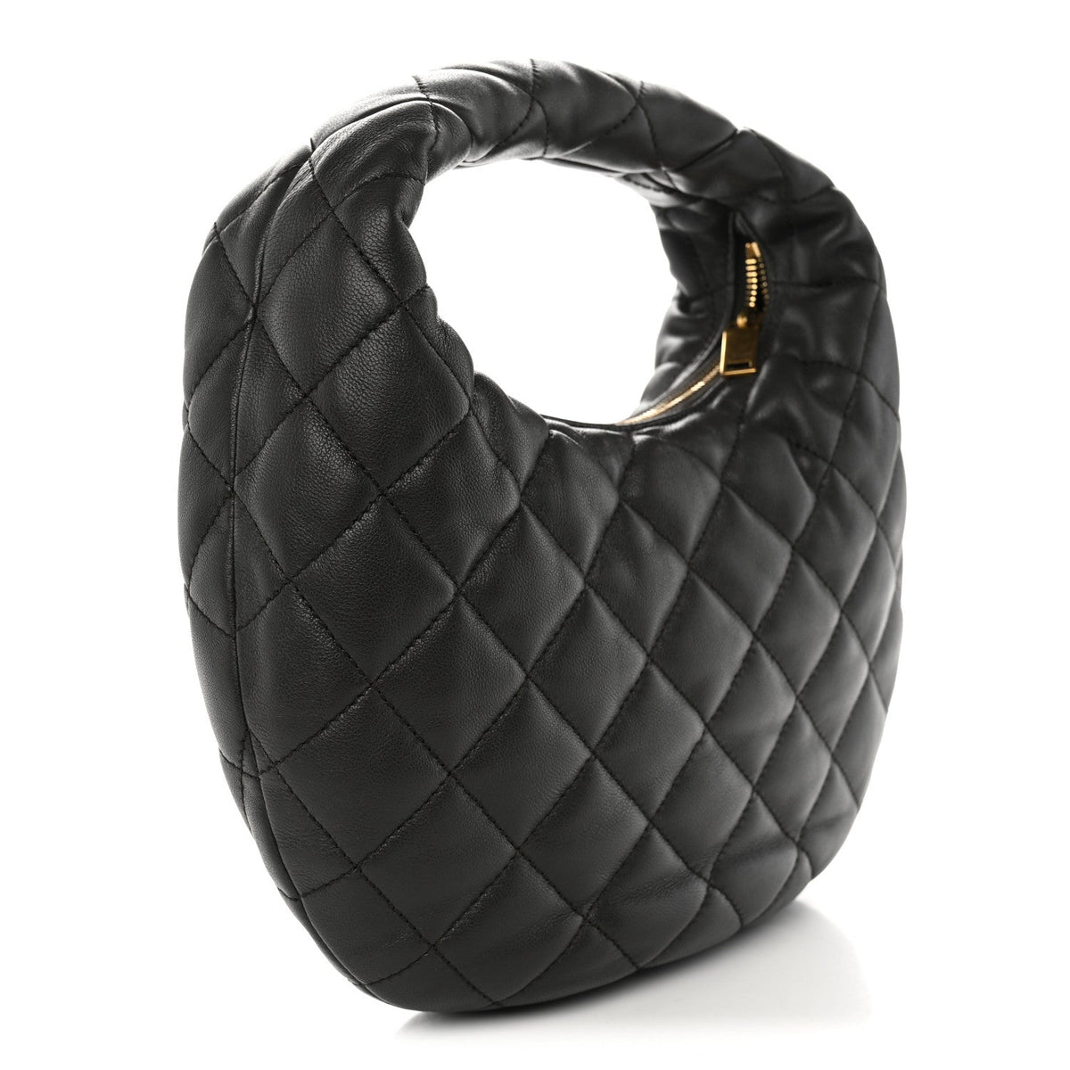 Quilted Lambskin Handbag - Grey