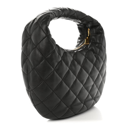 Quilted Lambskin Handbag - Grey