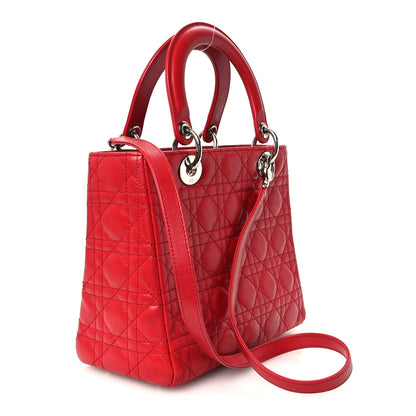Medium Lambskin Handbag - Red