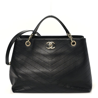 Large Calfskin Handbag - Black