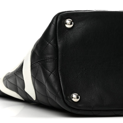 Large Quilted Calfskin Tote Bag - Black