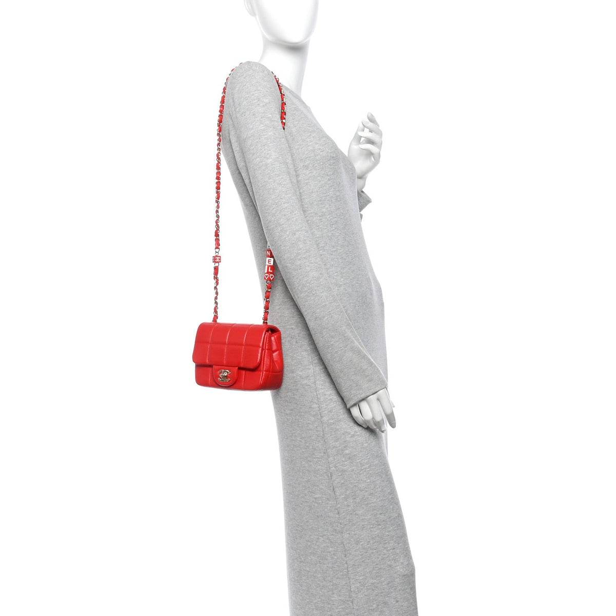 Mini Quilted Lambskin Flap Shoulder Bag - Red