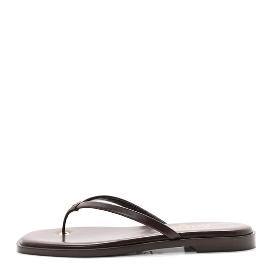 Goatskin CC Times Square Thong Sandals Brown