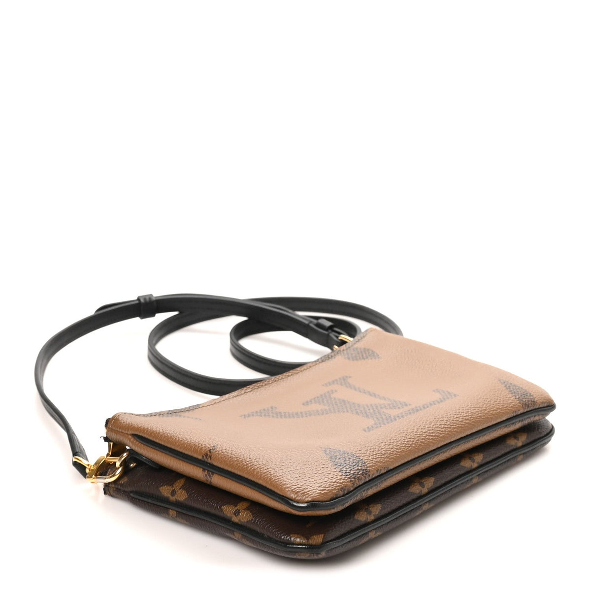 Reverse Monogram Giant Double Zip Pochet Handbag