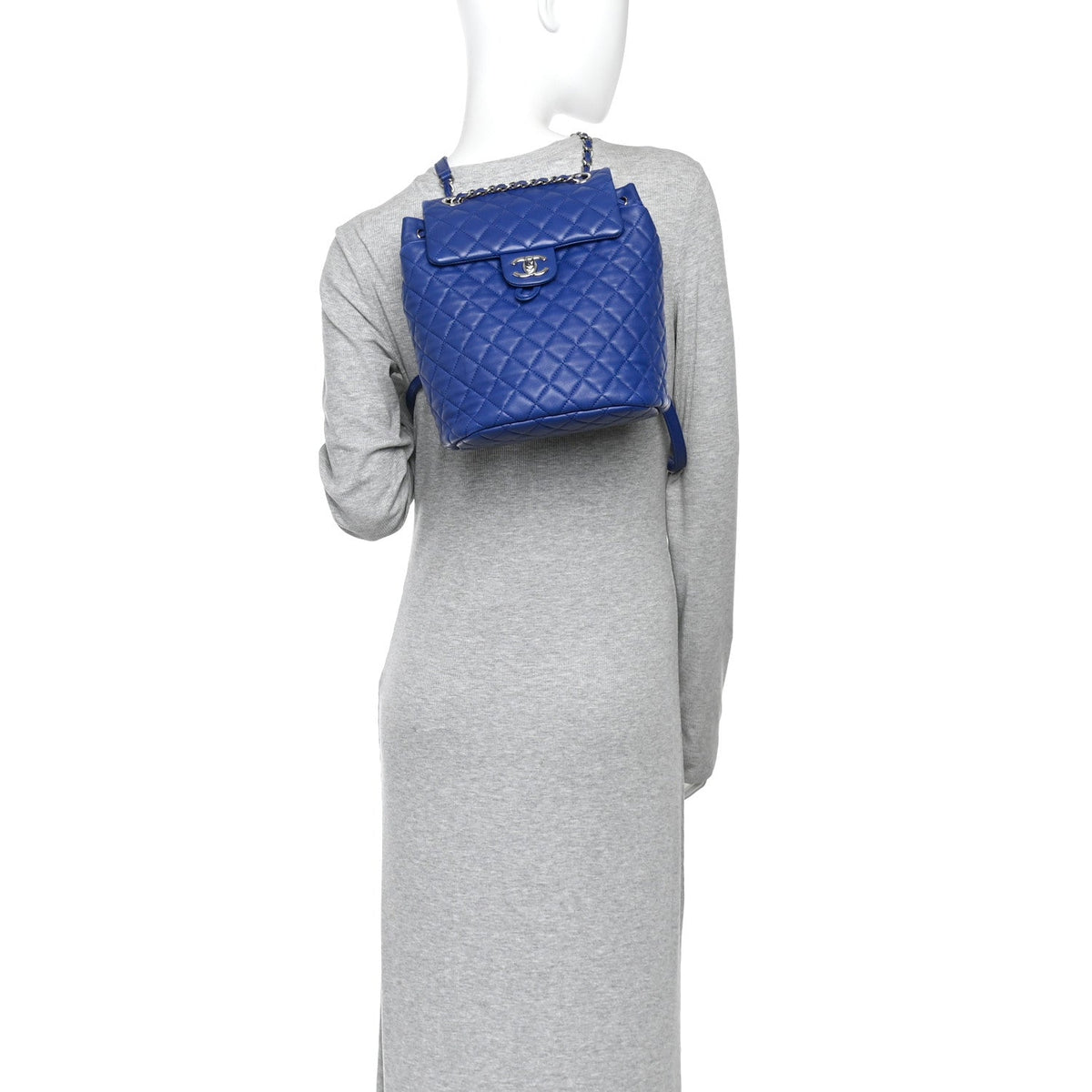 Small Quilted Lambskin Backpack - Blue