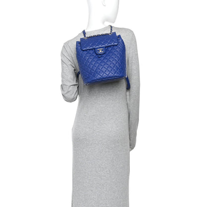Small Quilted Lambskin Backpack - Blue