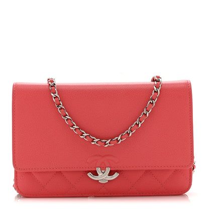 Quilted Calfskin Wallet Bag - Pink