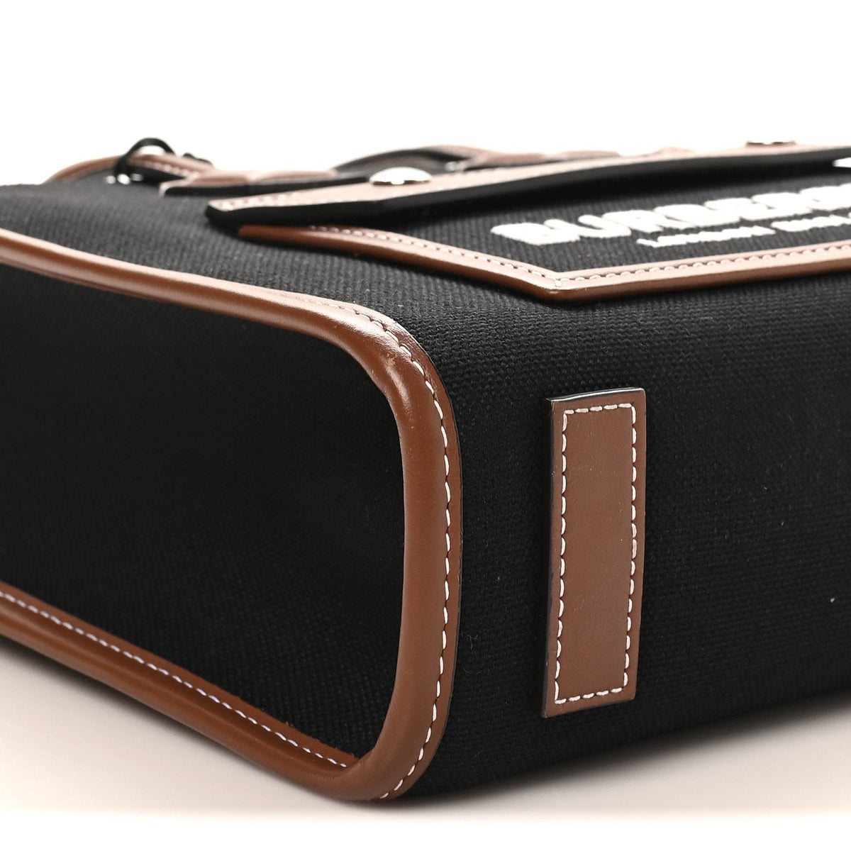Mini Calfskin Canvas Tote Bag - Black