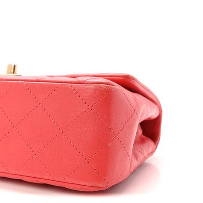 Mini Quilted Lambskin Flap Shoulder Bag - Tan