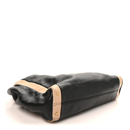 Small Lambskin Shoulder Bag - Black