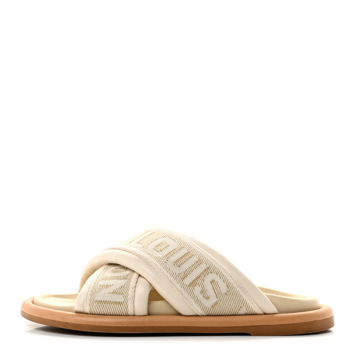 LV Bliss Comfort Cross-Over Mules Ecru