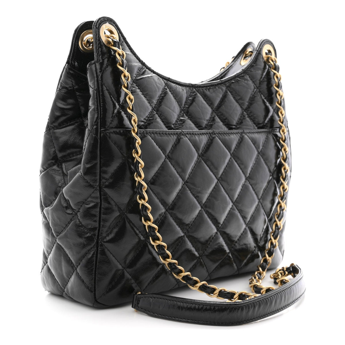 Quilted Calfskin Hobo Bag - Black