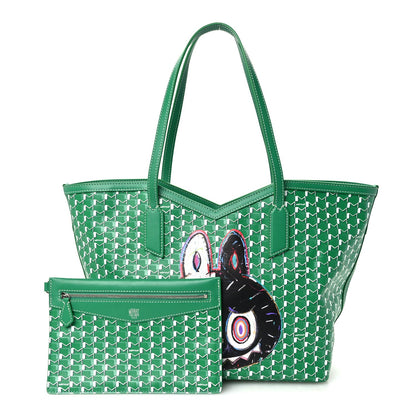 Calfskin Canvas Tote Bag - Green