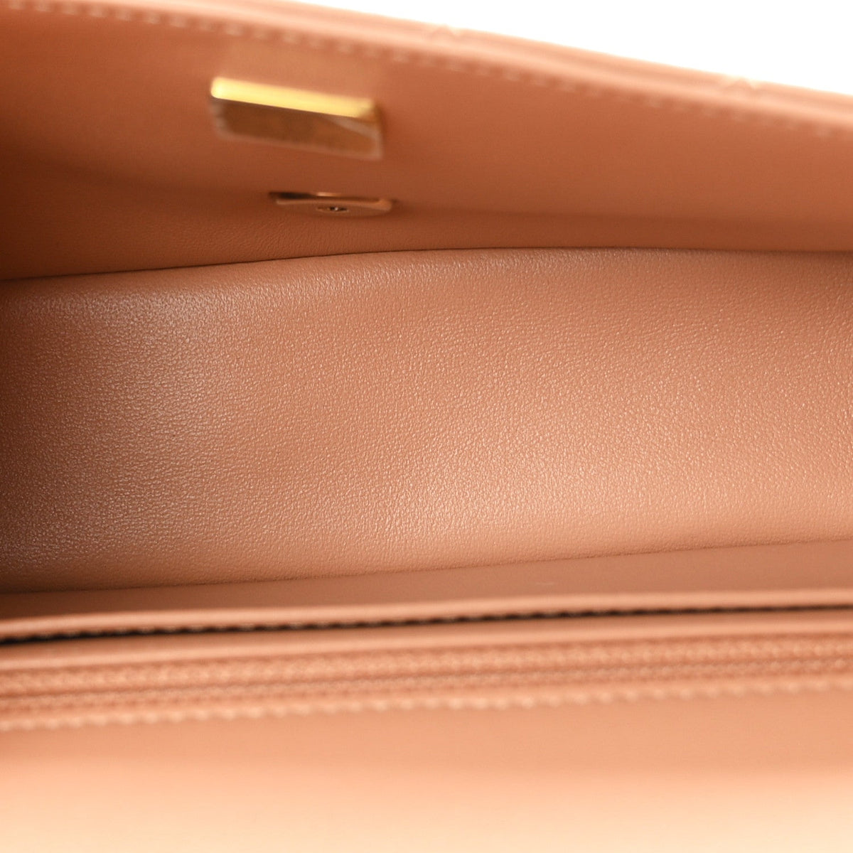Mini Quilted Lambskin Flap Shoulder Bag - Tan