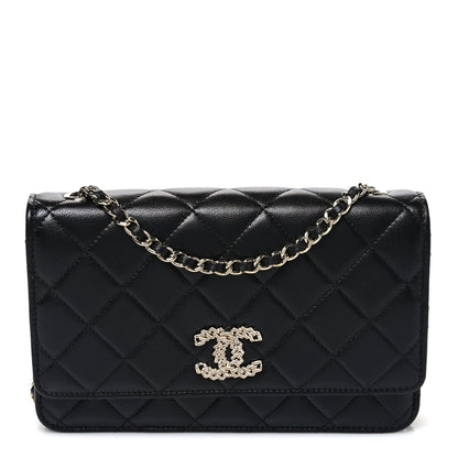 Quilted Lambskin Wallet Bag - Black
